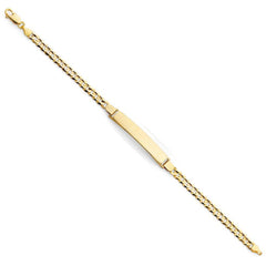 14K Yellow Gold Cuban ID Bracelet