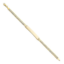 Load image into Gallery viewer, 14K Two Tone Gold Cuban WP ID Bracelet