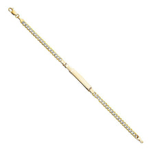Load image into Gallery viewer, 14K Two Tone Gold Cuban WP ID Bracelet