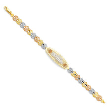 Load image into Gallery viewer, 14K Tricolor 15YEARS ID Bracelet