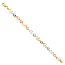 Load image into Gallery viewer, 14K Tricolor 15Years Bracelet-7.25 inches