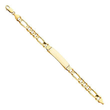Load image into Gallery viewer, 14K Yellow Gold Figaro 3+1 ID Bracelet