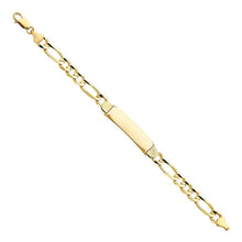 Load image into Gallery viewer, 14K Yellow Gold Figaro 3+1 ID Bracelet