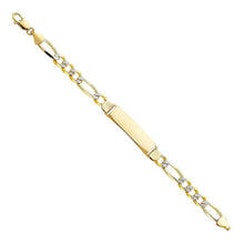 Load image into Gallery viewer, 14K Yellow Gold Figaro 3+1 WP ID Bracelet