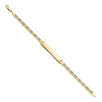 14K Tri Color Gold Valentino DC ID Bracelet
