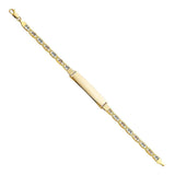 14K Tri Color Gold Valentino DC ID Bracelet