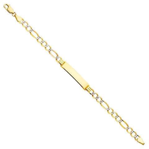 14K Yellow Gold Figaro 3+1 Baby ID Bracelet