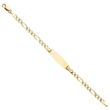Load image into Gallery viewer, 14K Yellow Gold Figaro 3+1 WP Oval Baby ID Bracelet