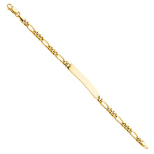 Load image into Gallery viewer, 14K Yellow Figaro PLAIN JUNIOR ID Bracelet