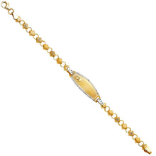 Load image into Gallery viewer, 14K Two Tone Stampato Oval Baby ID Bracelet