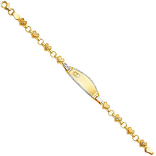 Load image into Gallery viewer, 14K Two Tone Stampato Oval Baby ID Bracelet