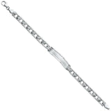 14K White Stampato Baby ID Bracelet