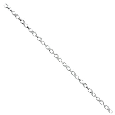 14K White CZ Bracelet