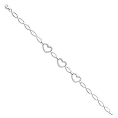 14K White CZ Bracelet