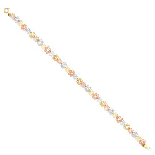 Load image into Gallery viewer, 14K Tricolor Stamp Diamond Cut Bracelet