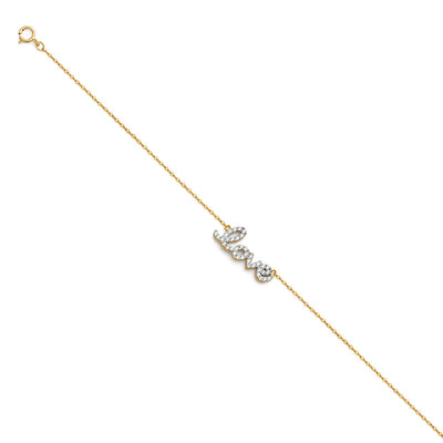 14K Yellow Light CZ Chain Bracelet