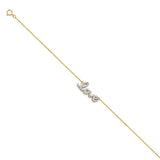 14K Yellow Light CZ Chain Bracelet