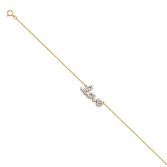 14K Yellow Light CZ Chain Bracelet