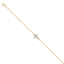 Load image into Gallery viewer, 14K Yellow Light CZ Chain Bracelet
