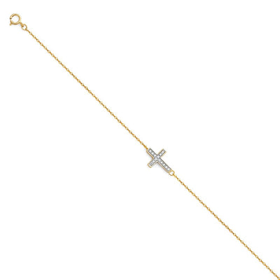 14K Yellow Light CZ Chain Bracelet