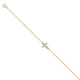 14K Yellow Light CZ Chain Bracelet