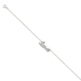 14K White Light CZ Chain Bracelet