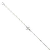 14K White Light CZ Chain Bracelet