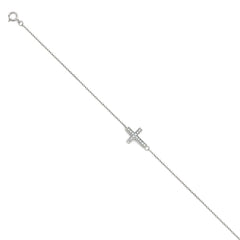14K White Light CZ Chain Bracelet