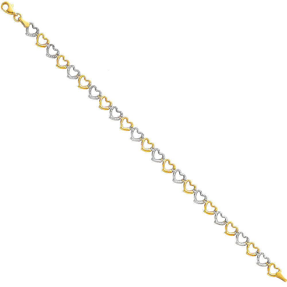 14K Twotone Light Fancy Hollow Bracelet