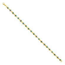 Load image into Gallery viewer, 14K Yellow SKY Blue Evil Eye Bracelet
