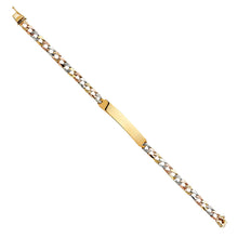 Load image into Gallery viewer, 14K Tricolor Nugget Cuban LIT LINK ID Bracelet