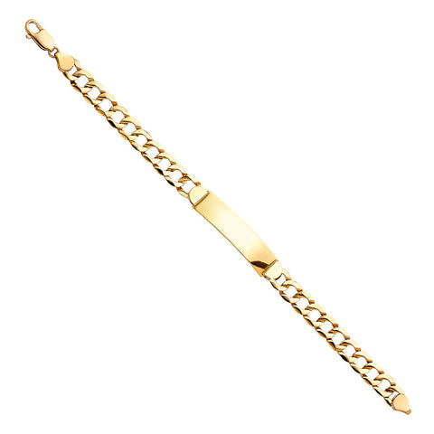 14K Yellow STAMP Cuban LINK ID Bracelet