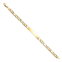 Load image into Gallery viewer, 14K Yellow STAMP Figaro LINK ID Bracelet