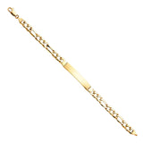 14K Yellow STAMP Figaro LINK ID Bracelet