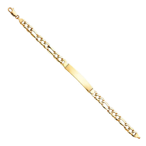 14K Yellow STAMP Figaro LINK ID Bracelet