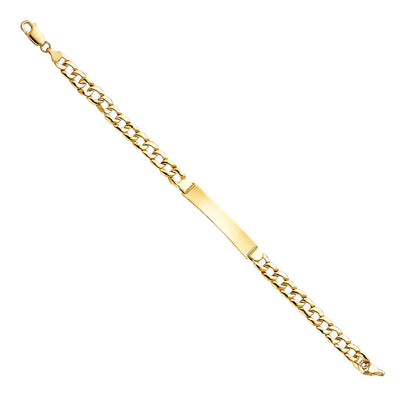 14K Yellow STAMP Cuban LINK ID Bracelet