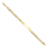 14K Yellow STAMP Cuban LINK ID Bracelet