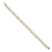 Load image into Gallery viewer, 14K Tri Color Gold Nugget Cuban Link Bracelet