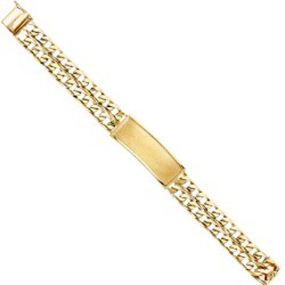 14K Yellow Gold 2L Cuban Link ID Bracelet