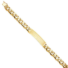 Load image into Gallery viewer, 14K Yellow Gold Nugget Cuban Link ID Bracelet