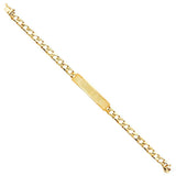 14K Yellow Gold Nugget Cuban Link ID Bracelet