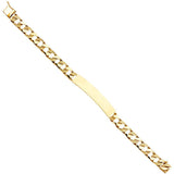 14K Yellow Gold Nugget Cuban Link ID Bracelet