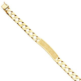 14K Yellow Gold Cuban Link ID Bracelet