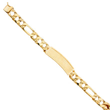 Load image into Gallery viewer, 14K Yellow Nugget FIGARO LINK F-ID BRACELET