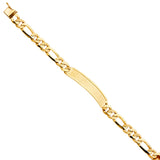 14K Yellow Nugget FIGARO LINK F-ID BRACELET