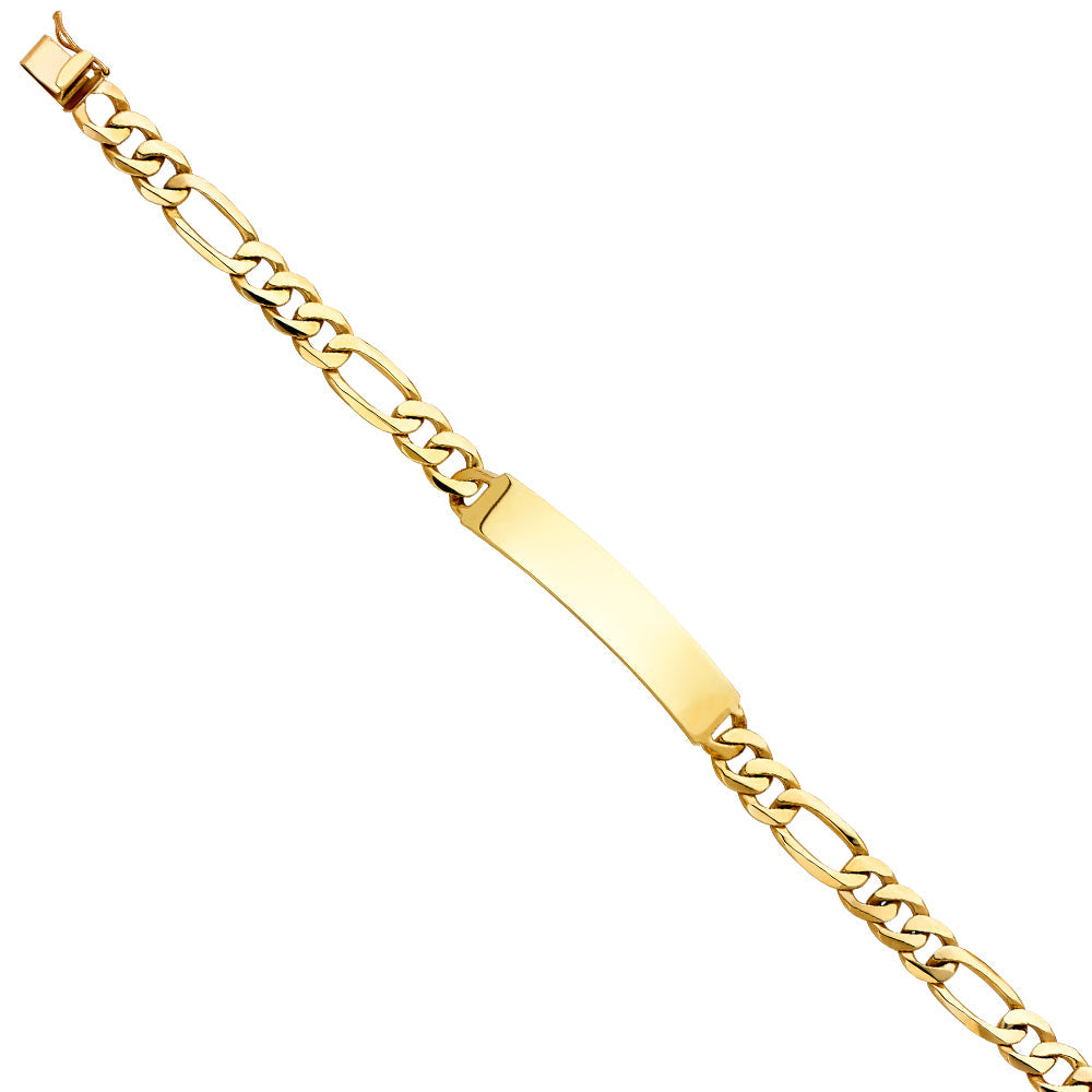 14K Yellow FIGARO LINK ID BRACELET