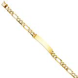 14K Yellow FIGARO LINK ID BRACELET