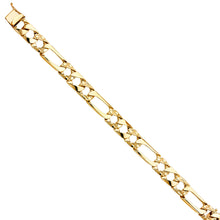 Load image into Gallery viewer, 14K Yellow NUGGET FIGARO LINK BRACELET