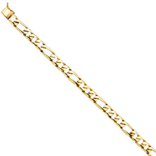 Load image into Gallery viewer, 14K Yellow FIGARO LINK BRACELET