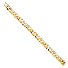 14K Yellow NUGGET CUBAN LINK BRACELET